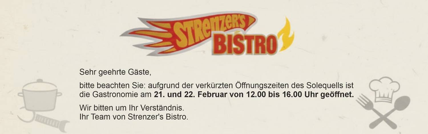 Solequell-Gastronomie verkürzte Öffnungszeiten