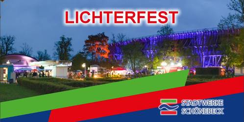 26. Lichterfest im Kurpark präsentiert von den Stadtwerken Schönebeck am 2. Mai 2026.