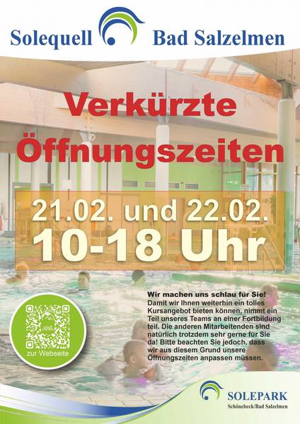 Solequell verkürzt geöffnet am 21.+22.2.