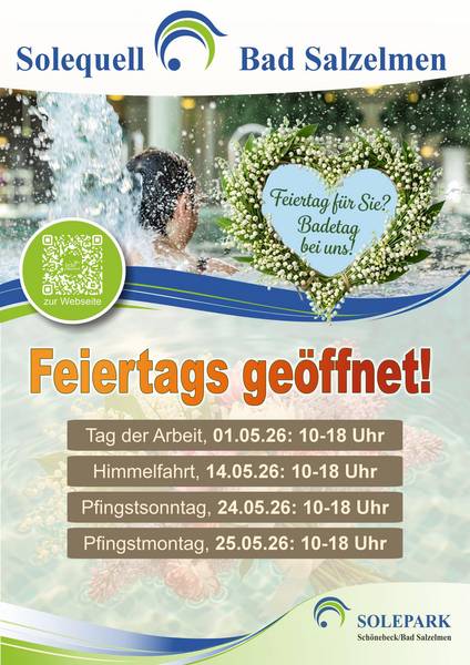 Verkürzte Öffnungszeiten Maifeiertage