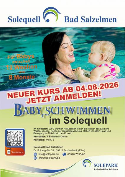 Babyschwimmen ab 04.08.26_Plakat