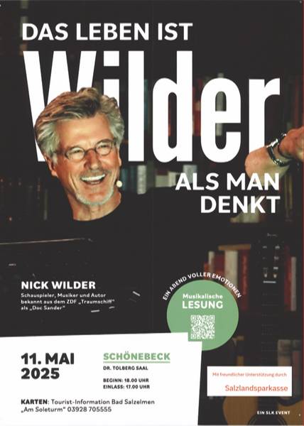 Plakat für die Lesung von Nick Wilder