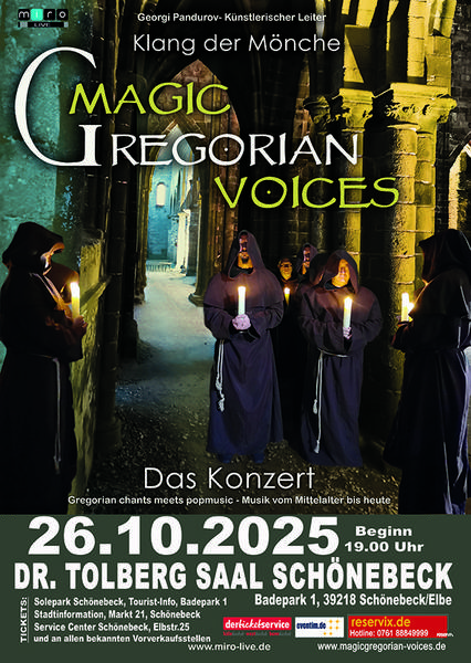 Magic Gregorian Voices - Konzert in Schönebeck