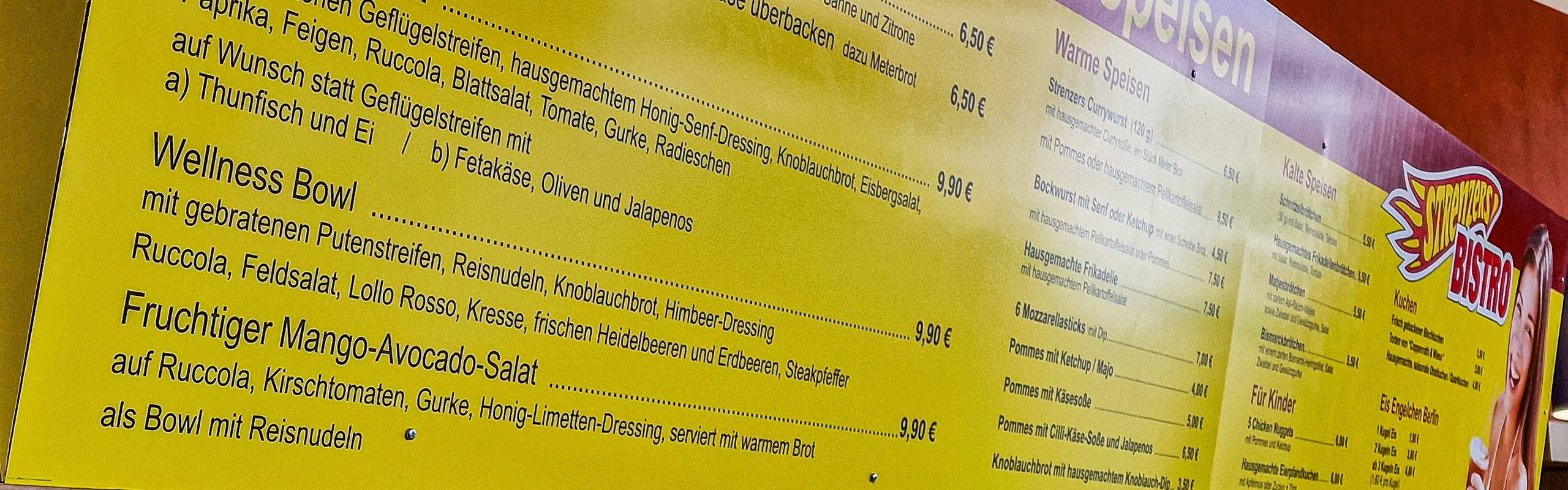 SQ Gastronomie Speisekarte