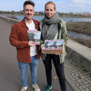 Citymanager Stefan Beyer von der Stadt Staßfurt und Sandra Sambleben von der Stabsstelle Wirtschaftsförderung der Stadt Schönebeck (Elbe)