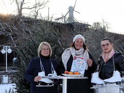 Freuen sich auf den Advent im Park (v.l.): Solepark-Leiterin Sibylle Schulz, Mitarbeiterin Veranstaltungsmanagement Jessika Rogat und Stadtwerke. Geschäftsführerin Julia Teige.