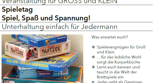 Spieletag für Groß und Klein Spieletag für Groß und Klein