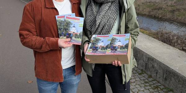 Citymanager Stefan Beyer von der Stadt Staßfurt und Sandra Sambleben von der Stabsstelle Wirtschaftsförderung der Stadt Schönebeck (Elbe)
