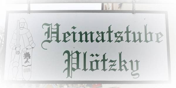 Schild der Heimatstube Plötzky