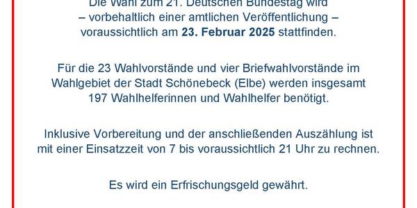 Wahlplakat © Stadt Schönebeck (Elbe) Wahlplakat 2025