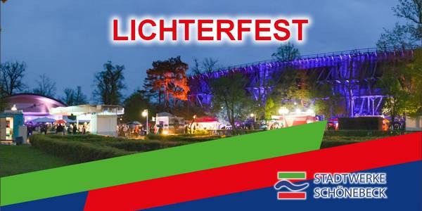 26. Lichterfest im Kurpark präsentiert von den Stadtwerken Schönebeck am 2. Mai 2026.