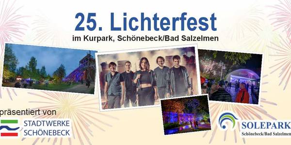 25. Lichterfest im Kurpark präsentiert von den Stadtwerken Schönebeck am 3. Mai 2025.