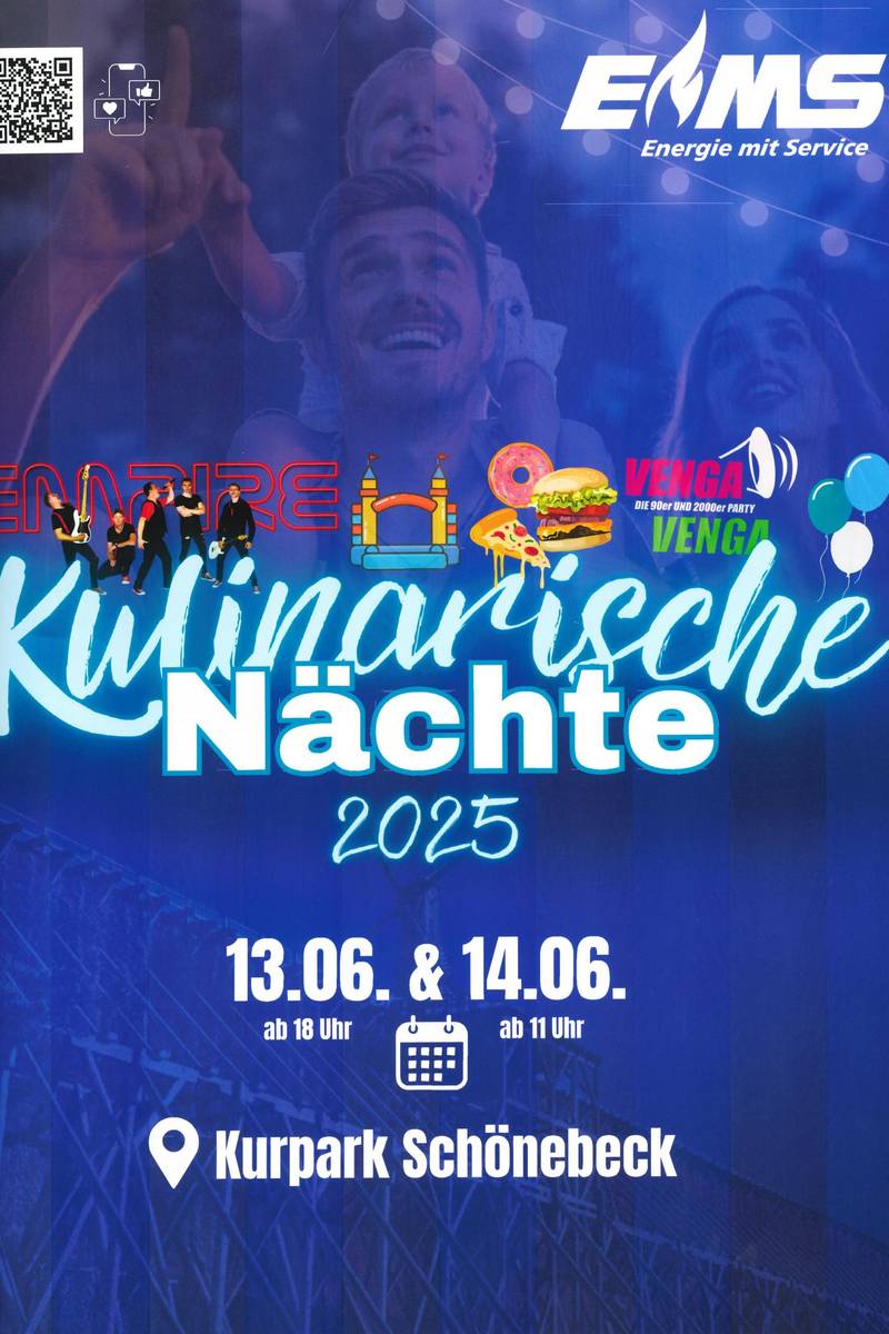 Kulinarischen Nächte im Kurpark präsentiert von der EMS