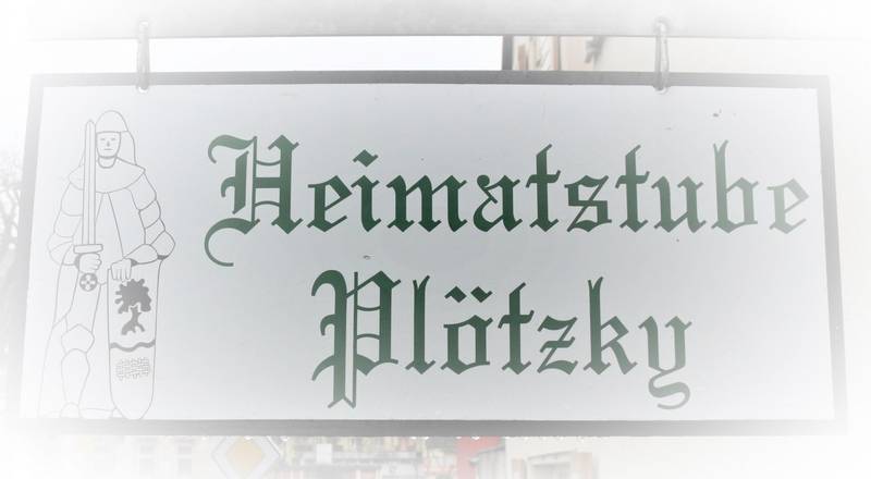 Heimatstube Plötzky Schild der Heimatstube Plötzky