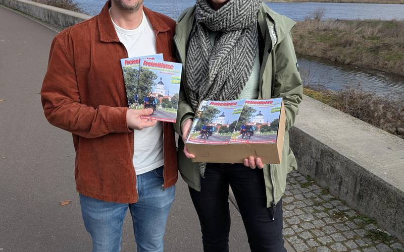 Citymanager Stefan Beyer von der Stadt Staßfurt und Sandra Sambleben von der Stabsstelle Wirtschaftsförderung der Stadt Schönebeck (Elbe)