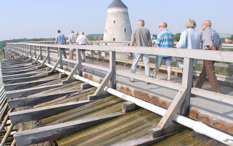 Gästeführung auf dem Dach des Gradierwerkes